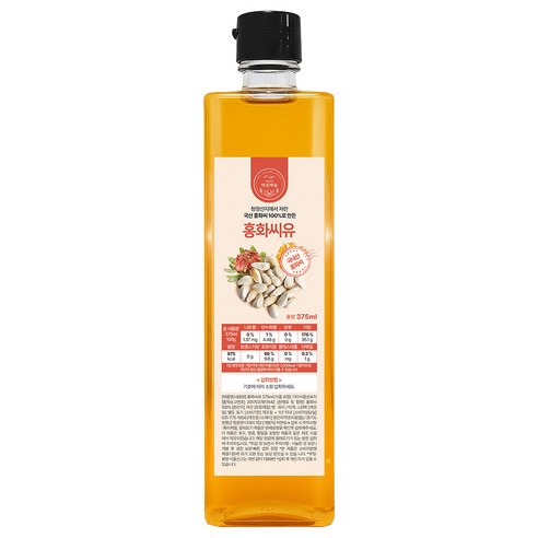 뼈에좋은 국산 저온압착 홍화씨유 홍화씨 기름 오일, 375ml, 1개