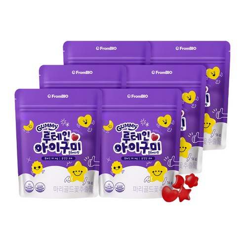 프롬바이오 루테인 아이구미 블루베리맛 구미 젤리, 6개