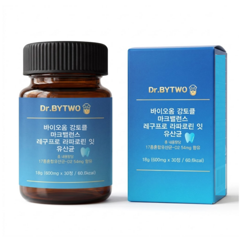 [미틈달]Dr.BYTWO 바이오몸 덴티토클 구강유산균 600mg x 30정, 1개