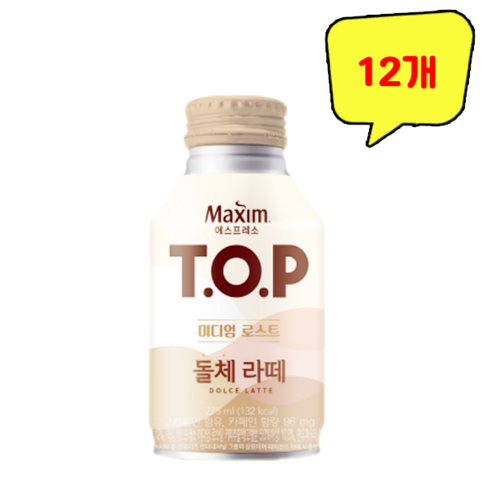 (무료배송) 맥심 TOP 미디엄 로스트 돌체 라떼 275ml x 12개, 275ml, 12개