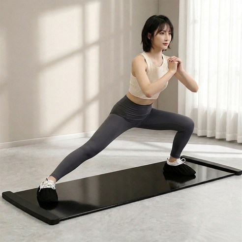 슬라이딩 보드 홈트 스케이트 슬라이딩 매트 나혼자산다 200mm*50mm, 블랙, 1개