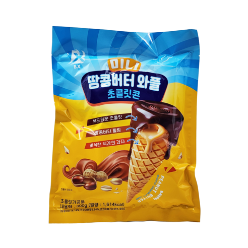 미니 땅콩버터 와플 초콜릿콘, 3개, 300g