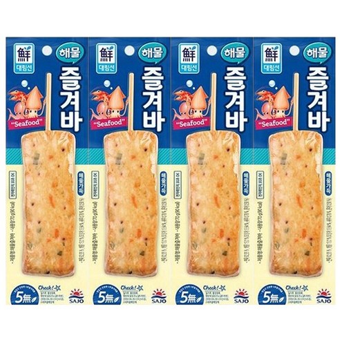사조 대림 해물 즐겨바 70g x 4개 / 핫바 어묵바, 70g, 4개
