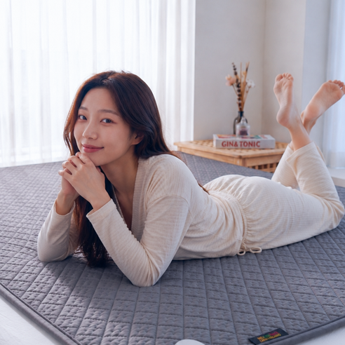 [27년형 8세대] 한일의료기 그래핀 탄소매트 전자파안심 EMF 워셔블 전기장판 전기요, 싱글 (95*180), 차콜 그레이