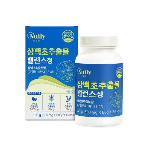 뉴일리 삼백초추출물 밸런스정  맥문동 곰피추출분말 국내산삼백초 1회2정섭취