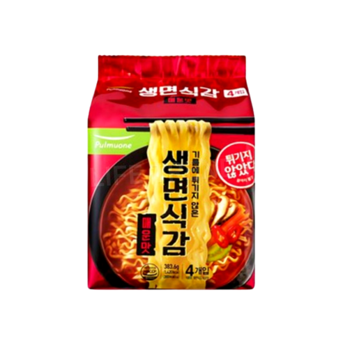 풀무원 생면식감 매운맛 봉지라면 (4개입) 383.6g