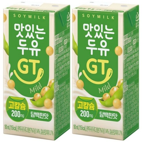 남양유업 맛있는 두유 GT 고칼슘 담백한맛, 190ml, 48개