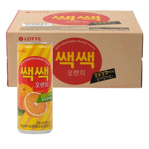 롯데 쌕쌕 오렌지주스 240ml 30개 과일주스 코스트코