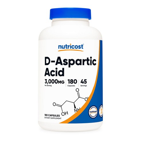 뉴트리코스트 D-아스파르트 애시드 (DAA) 3000mg 180캡슐 1병