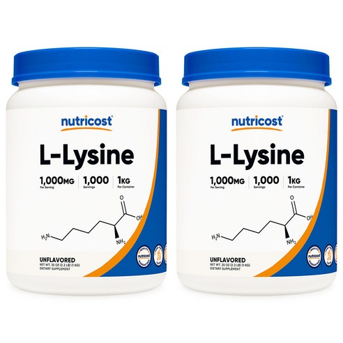 뉴트리코스트 L-리신 파우더 1000mg 무맛 1kg 2병, 2개, 1kg