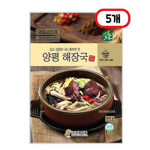 자연깃든 선봉 양평 해장국, 600g, 5개
