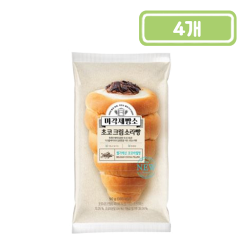 삼립 미각제빵소 초코크림 소라빵, 4개, 80g