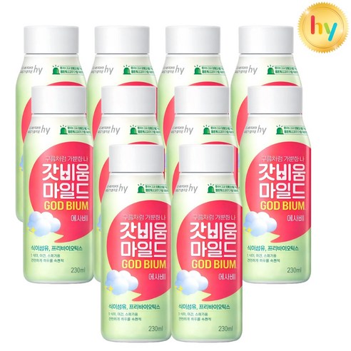한국야쿠르트 갓비움 마일드 애사비 230ml, 10개