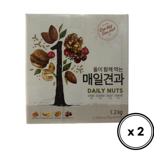 매일견과 둘이 함께 먹는 20g x 60개입