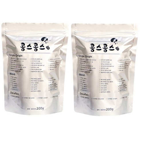 무료배송 콩스콩스 원두커피 하우스 블렌드, 모카포트, 200g, 2개