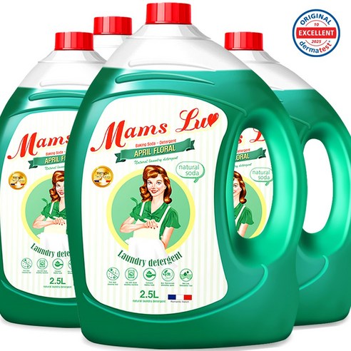 맘스럽 액상세제 플로럴향 본품, 2.5L, 4개