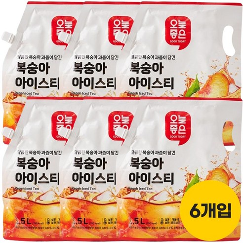 오늘좋은 복숭아 아이스티 1.5L, 6개, 1.5L