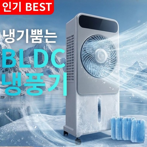 [프리미엄-홈뉴] 제대로 온도 낮춰주는 BLDC 에어쿨러 냉풍기 선풍기 가정용 업소용, 메탈릭 실버