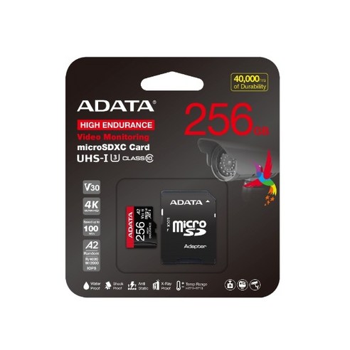 ADATA] High Endurance microSDXC (블랙박스&CCTV전용) UHS-1 U3 V30S, 1개, 256GB