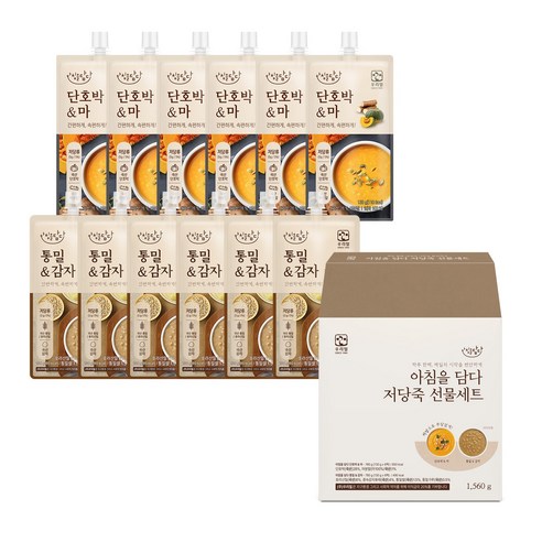 아침을담다 저당죽 선물세트 ( 단호박&마 +통밀&감자 ), 1.56kg, 1개