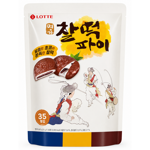 굿픽샵 코스트코 롯데 명가 찰떡파이 대용량 초코 찹쌀과자 간식 추천 가족간식 벌크과자+고급 사탕 증정, 1개, 1.225kg