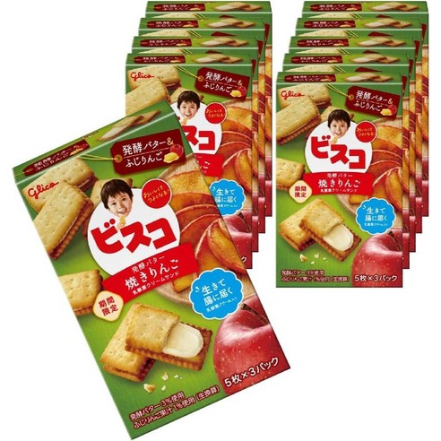 에자키 글리코 비스코 구운 사과 쿠키 비스킷 15개입 10박스