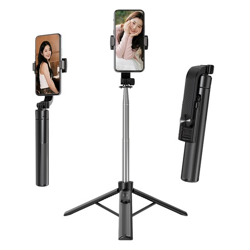 USKEYVISION 블루투스 휴대폰 삼각대 스마트폰/카메라/고프로 삼각대 셀카봉 130cm