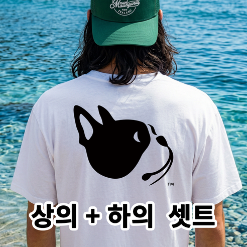 [셋트상품] NEW 여름 신상_프렌치 불독 캐주얼 반팔+반바지 상하셋트_남녀공용 트레이닝복
