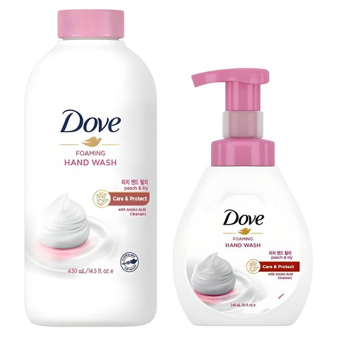 도브 포밍 핸드워시 피치 앤드 릴리 240ml + 리필 430ml 세트, 1개