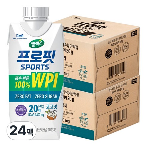 셀렉스 프로핏 스포츠 웨이프로틴 WPI 코코넛 드링크 단백질 음료 무설탕 무지방 분리유청단백질