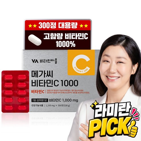 비타민마을 고함량 메가씨 비타민C 1000mg, 1박스, 300정