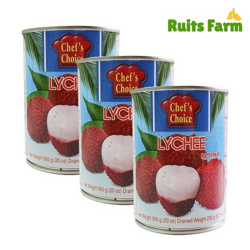 [루츠팜] 태국 리치통조림 565gX24개 1박스 쉐프초이스 리치 인 시럽 lychee in syrup