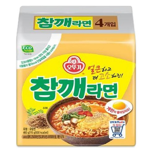 오뚜기 참깨라면 봉지라면 115g, 115g, 4개