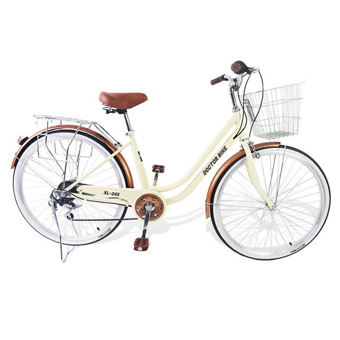 닥터바이크 생활용 시마노 7단 24인치 남녀공용 생활자전거 60.96cm XL-24S, 1개, 155cm, 베이지-미조립
