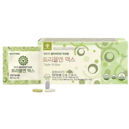 [살림의 왕] 트리플엔 맥스 4+1 24종 멀티비타민 미네랄 종합비타민 생생포장, 5박스, 90정