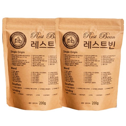 베트남 아라비카 G1, 2개, 200g, 가는입자