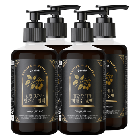 진한 헛개차 헛개수 원액 진액 HACCP 해썹 식약청 인증, 1kg, 4개