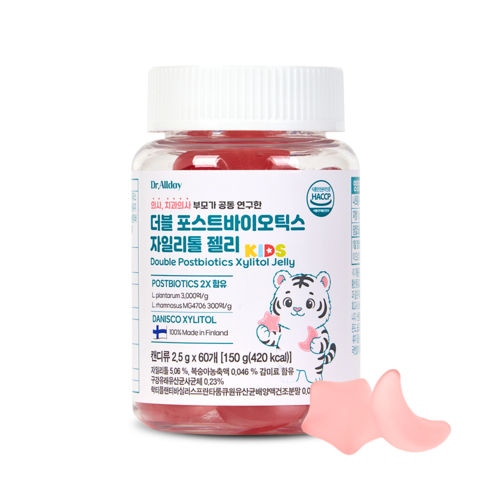 닥터올데이 유산균 젤리 키즈 구강유산균 함유 복숭아맛, 1개, 60정