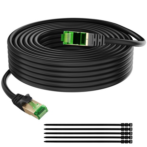 펄락 CAT.8 40Gbps 초고속 랜선 SFTP 게이밍 인터넷 랜케이블, 10m, 1개, 블랙