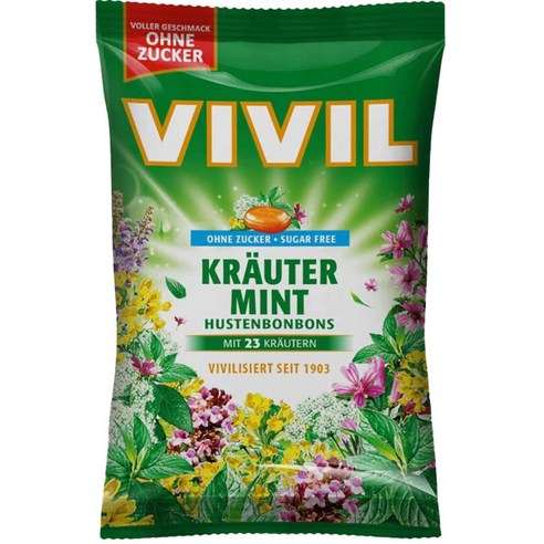 독일 VIVIL 비빌 무설탕 무가당 캔디 엑스트라 민트, 100g, 1개