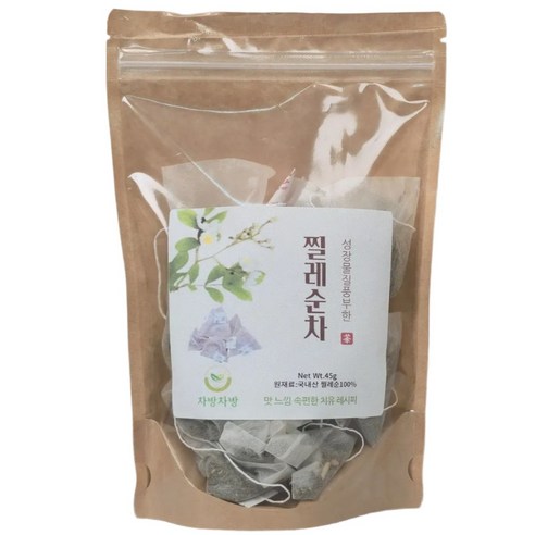 찔레 잎 순차 가마솥 덖음 전통 티백 차 45g