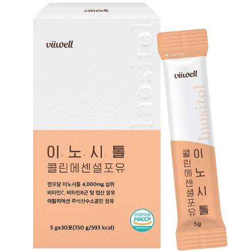 미국산 이노시톨 4000 미오 식약청인정 HACCP, 2개, 30회분