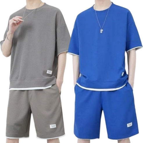 THE G&G 1+1 남여공용 캐주얼 반팔티 반바지 상하세트-G