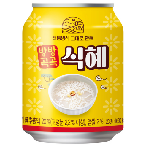 방방곡곡 식혜 238ml 48개 티타임 브런치 모임 외식 샌드위치 아이스커피, 72개, 238ml