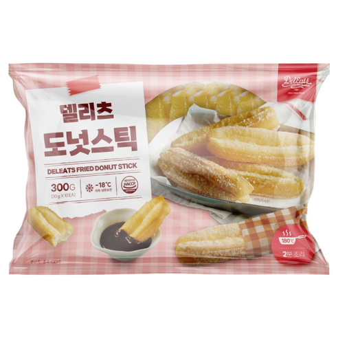 [오늘출발] 델리츠 도넛스틱 10개 요우티아오 유티아오 냉동, 300g, 1개