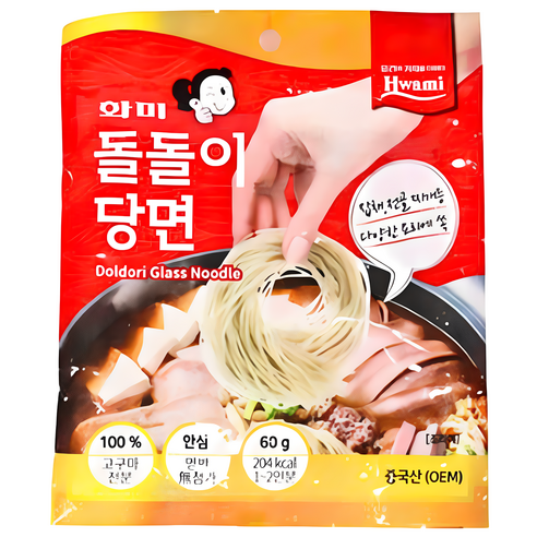 화미 돌돌이 당면 60g 일반당면 찰당면 잡채당면 당면사리 면사리, 1개, 60g
