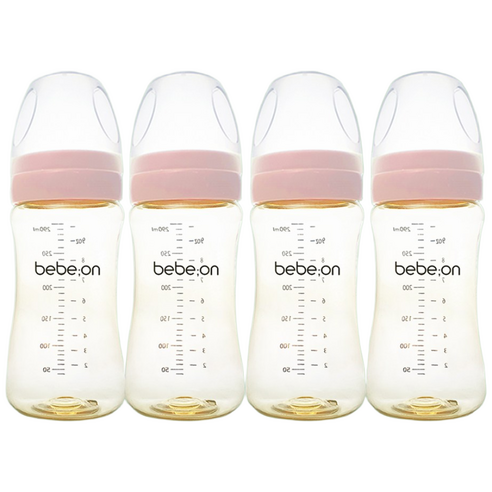 베베온 PPSU노꼭지 젖병, 핑크, 300ml, 4개
