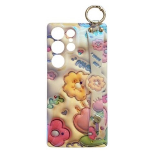 에르모사 갤럭시 노트20 노트20울트라 케이스 GALAXY PHONE CASE 3D 프린팅 플라워 핸드 스트랩 휴대폰 케이스