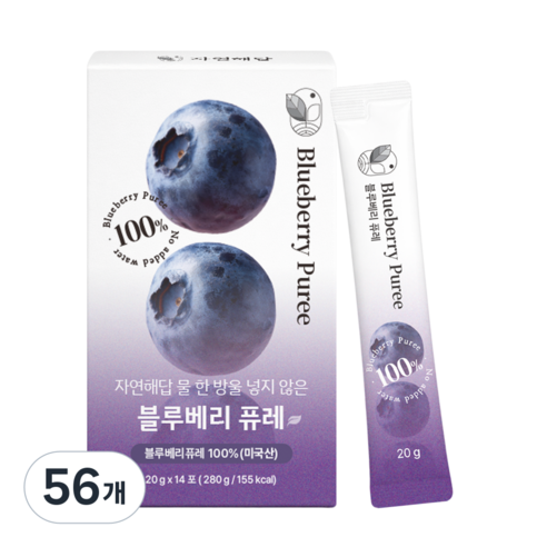 자연해답 물 한 방울 넣지 않은 블루베리 퓨레