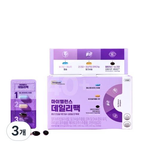 마이밸런스 데일리팩 멀티비타민 밀크씨슬 루테인 오메가3